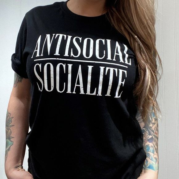 UNISEX ANTISOCIAL SOCIALITE TEE - Picture 4 of 6
